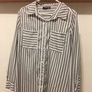 Grey striped button down